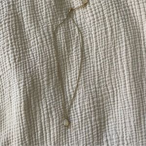 Kendra Scott gold teardrop white gemstone necklace